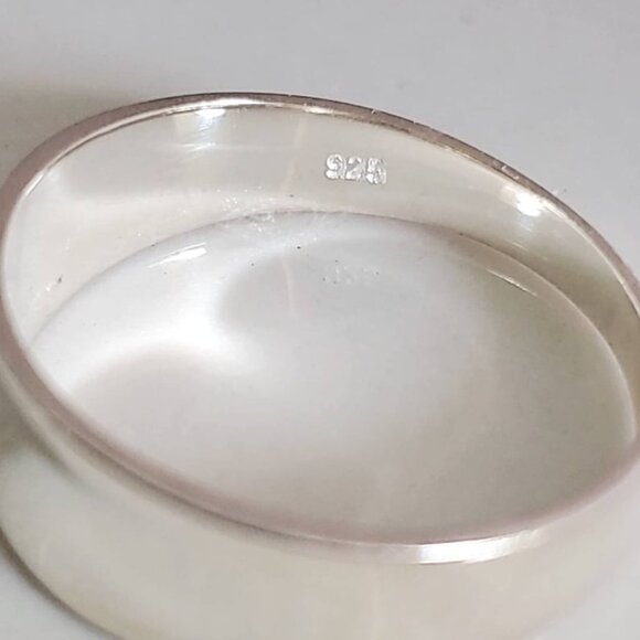 Small Concave Ring, Sterling Silver Concave Ring - 925 Stamped, Boho Chic, - Picture 6 of 9